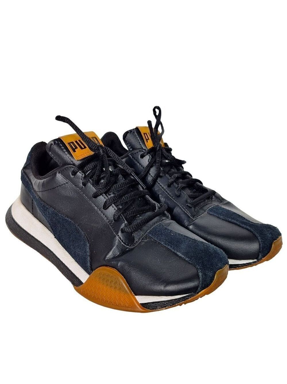 Puma Unisex Turin Black Leather Shoes US Size 6.5